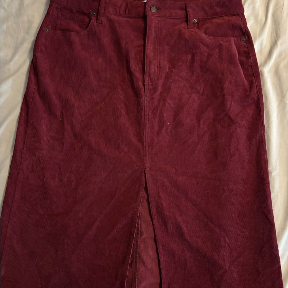 Time and Tru burgundy Corduroy Skirt